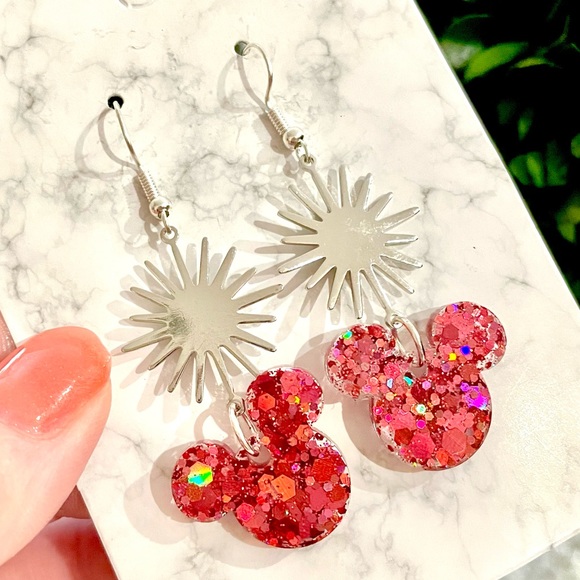 Sparkle Mickey Starburst Earrings - Picture 1 of 6